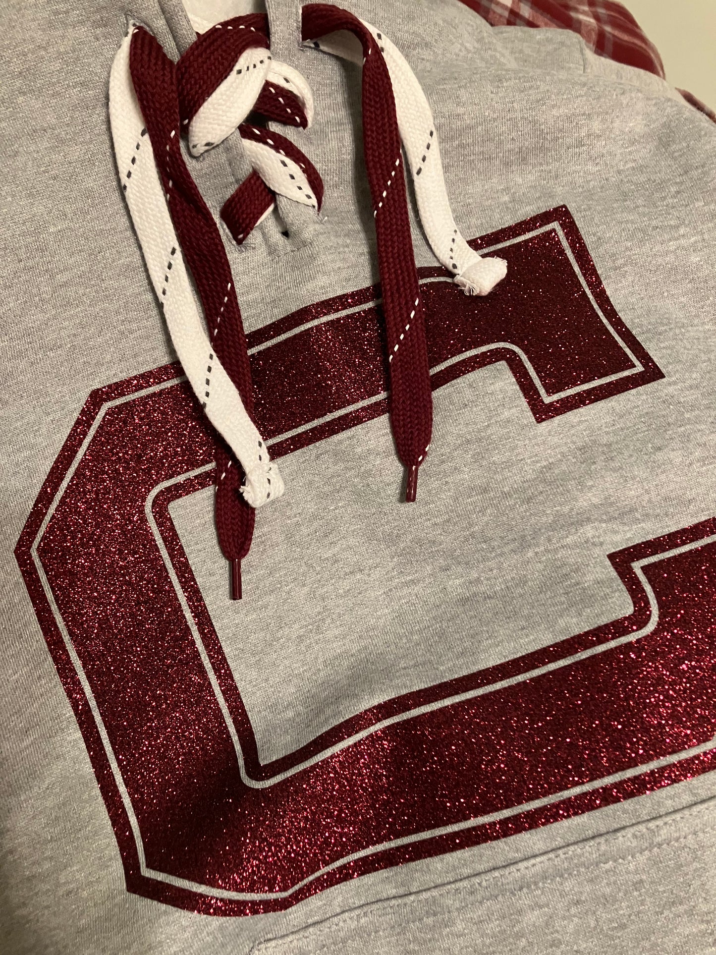 Glitter/Sparkle Laced "C" Hooded Sweatshirt